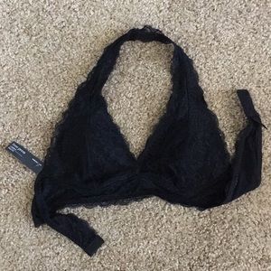 Black Lace Halter Bralette